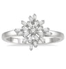 14kt White Gold Ballerina Baguette Diamond Fashion Ring