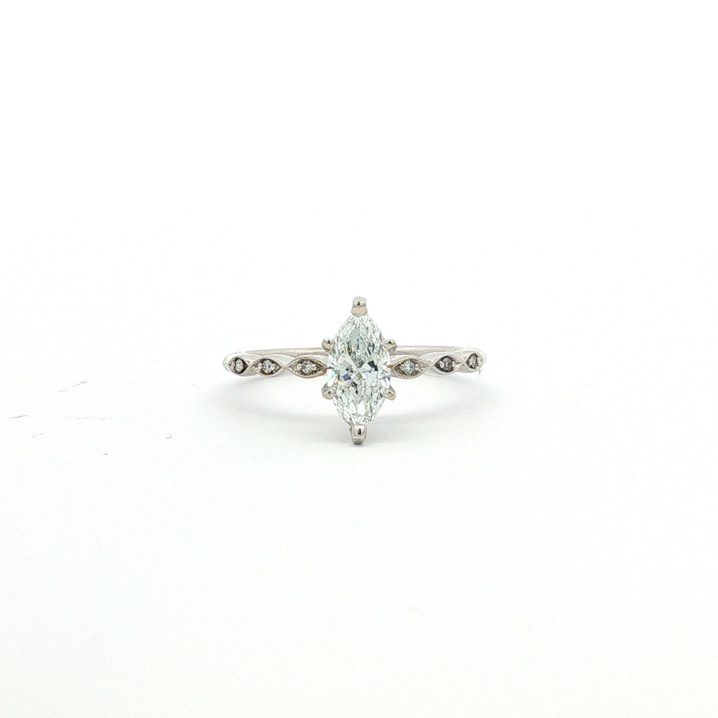 14kt White Gold Marquise Diamond Engagement Ring