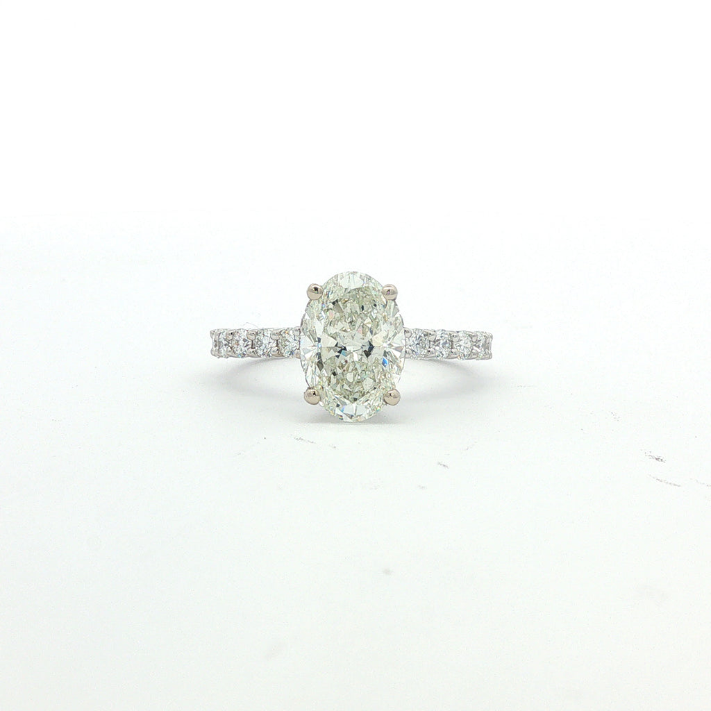 14kt White Gold Oval Diamond Engagement Ring