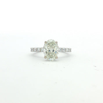 14kt White Gold Oval Diamond Engagement Ring