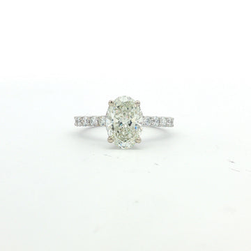 14kt White Gold Oval Diamond Engagement Ring