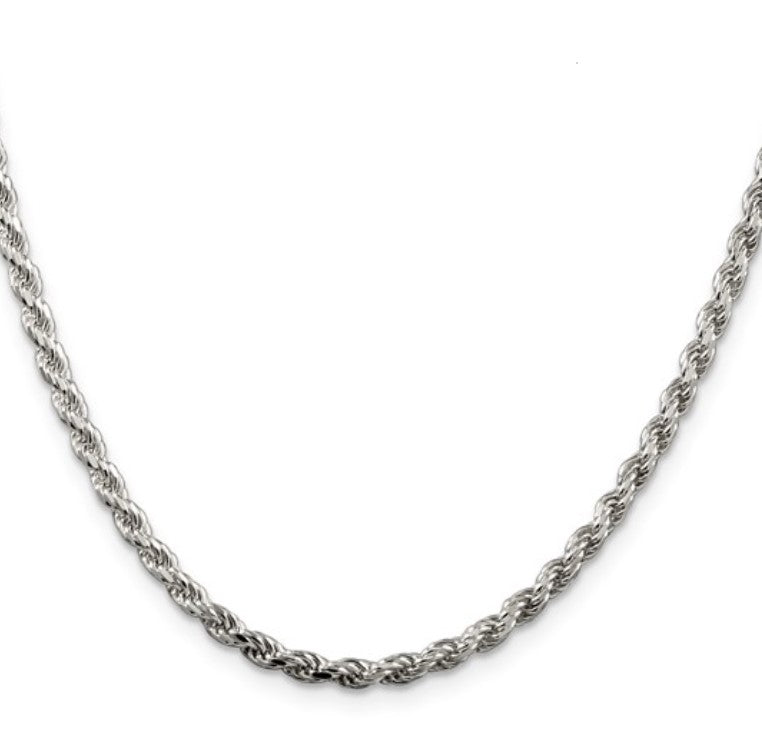 Sterling Silver Rope Chain 20"