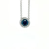 14kt White Gold Bezel Set Blue Diamond Pendant