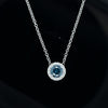 14kt White Gold Bezel Set Blue Diamond Pendant