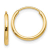 14kt Yellow Gold Endless Hoop Earrings (15mm)