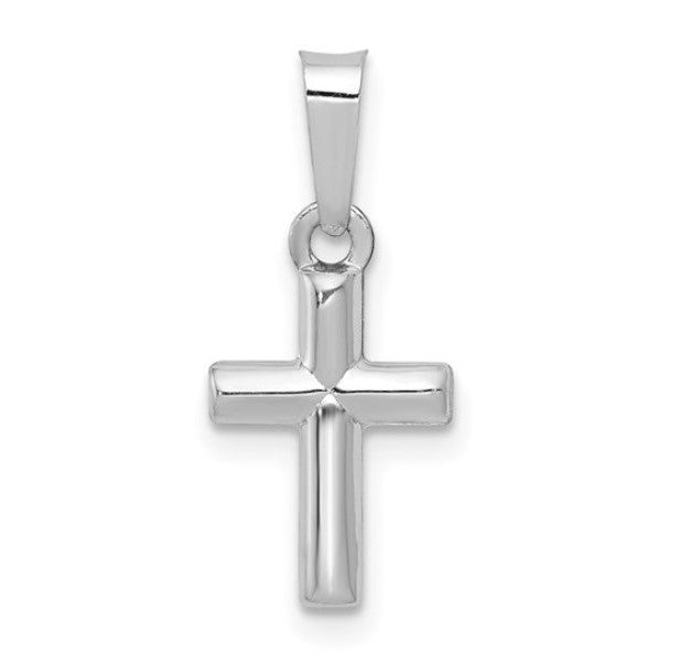 14kt White Gold Cross with Chain