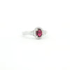 18kt White Gold Oval Ruby & Diamond Halo Ring