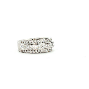18kt White Gold Multi-Row Diamond Band