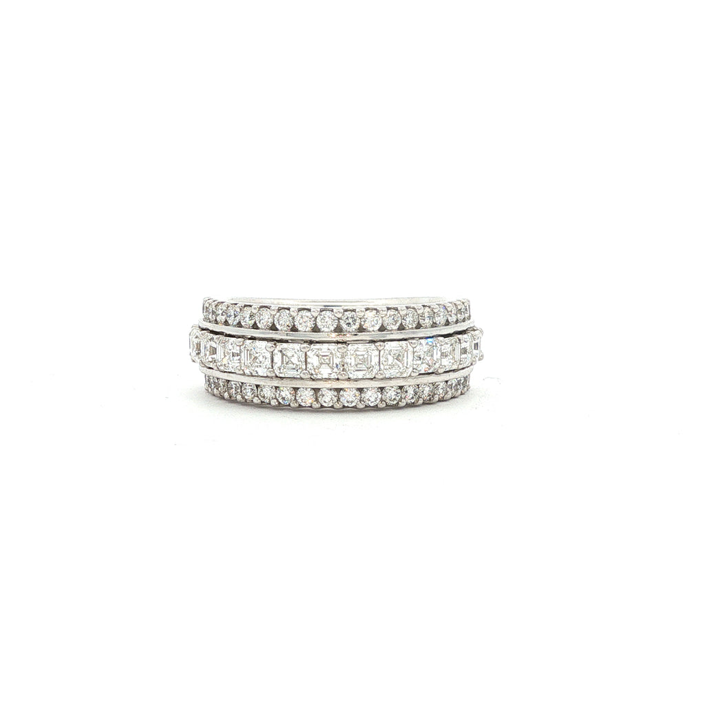 18kt White Gold Multi-Row Diamond Band