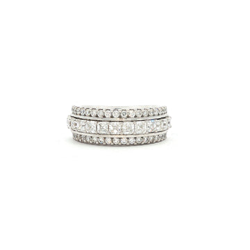 18kt White Gold Multi-Row Diamond Band