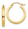 14kt Yellow Gold 2x3mm Square Tube Hoop Earrings