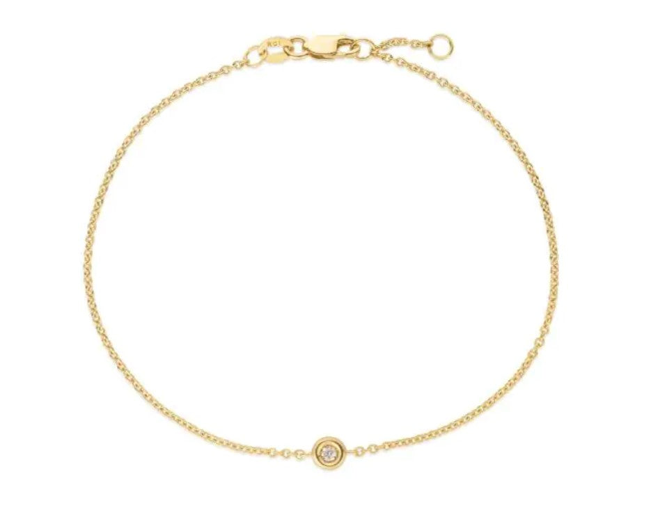 14kt Yellow Gold Solo Diamond Bracelet 7"