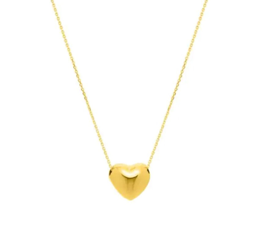 14kt Yellow Gold Puffed Heart Pendant