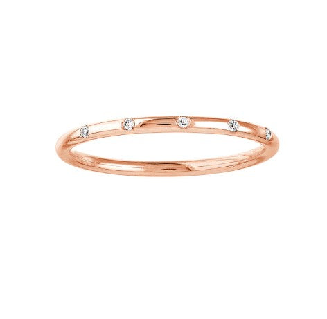 14kt Rose Gold Diamond Stackable Ring