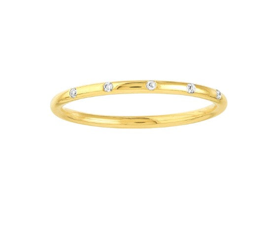 14kt Yellow Gold Diamond Stackable Ring