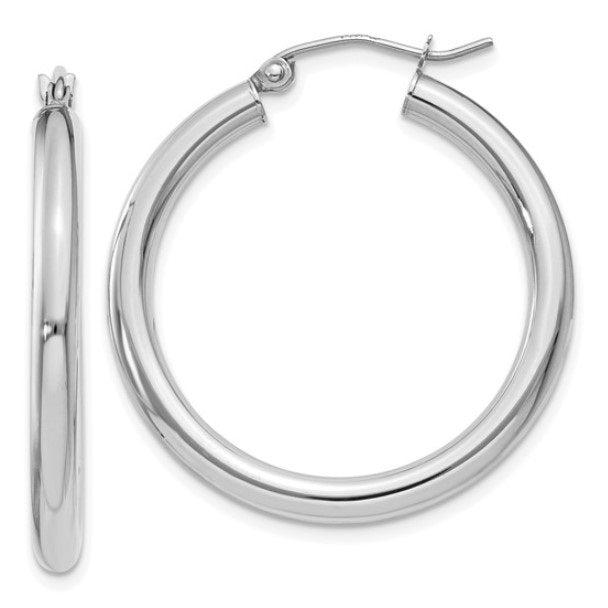 14kt White Gold Hoop Earrings