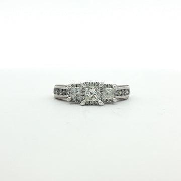 Estate 14kt White Gold Three-Stone Diamond Ring