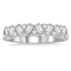 14kt White Gold Alternating Diamond Stackable Band