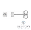 14kt White Gold Princess Bezel Diamond Ear Studs (0.17ct)