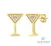 10kt Yellow Gold Martini Glass Ear Studs