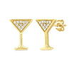 10kt Yellow Gold Martini Glass Ear Studs