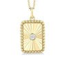 10kt Yellow Gold & Diamond Fluted Rectangle Pendant