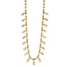 14kt Yellow Gold Ball Chain Baguette Diamond Necklace