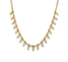 14kt Yellow Gold Ball Chain Baguette Diamond Necklace