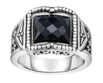Sterling Silver Men's Black Onyx Ring by Phillip Gavriel