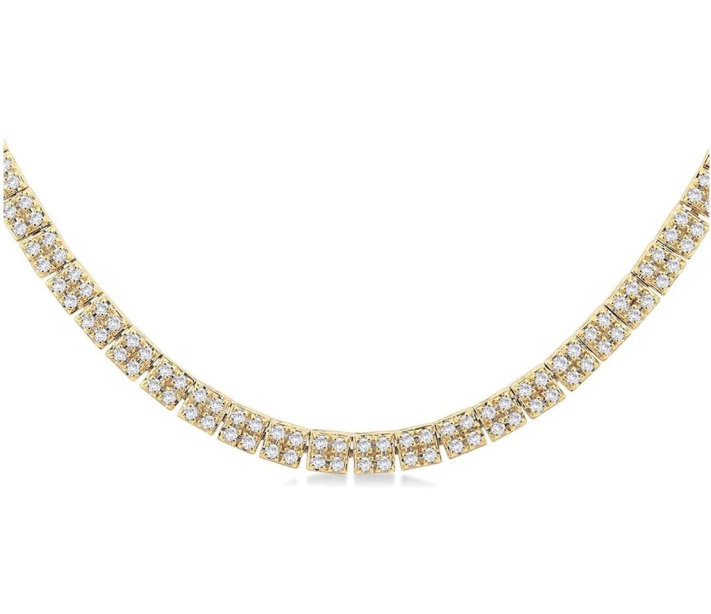 14kt Yellow Gold Double Row Diamond Necklace