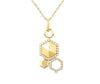 14kt Yellow Gold & Diamond Honeycomb Pendant