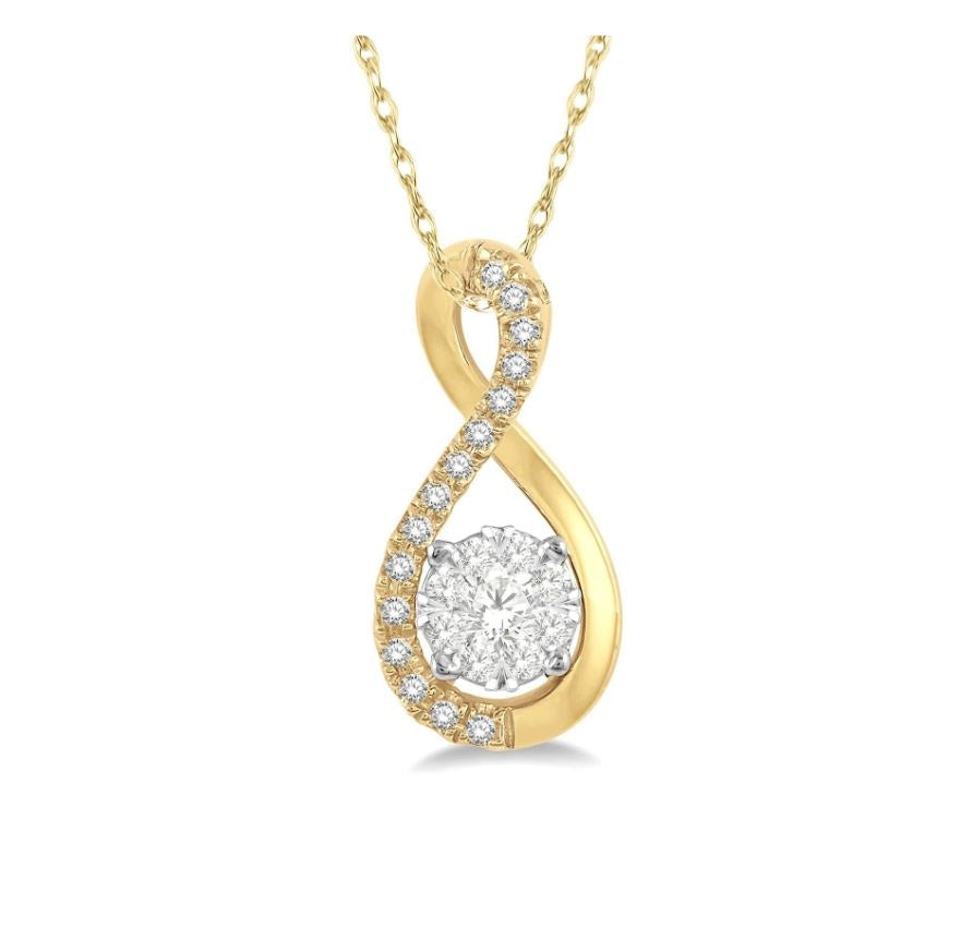 14kt Yellow Gold & Diamond Twisted Loop Pendant