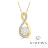 14kt Yellow Gold & Diamond Twisted Loop Pendant