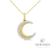 10kt Yellow Gold Fluted Crescent Moon Pendant (Pendant Only)