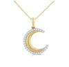 10kt Yellow Gold Fluted Crescent Moon Pendant (no chain included)