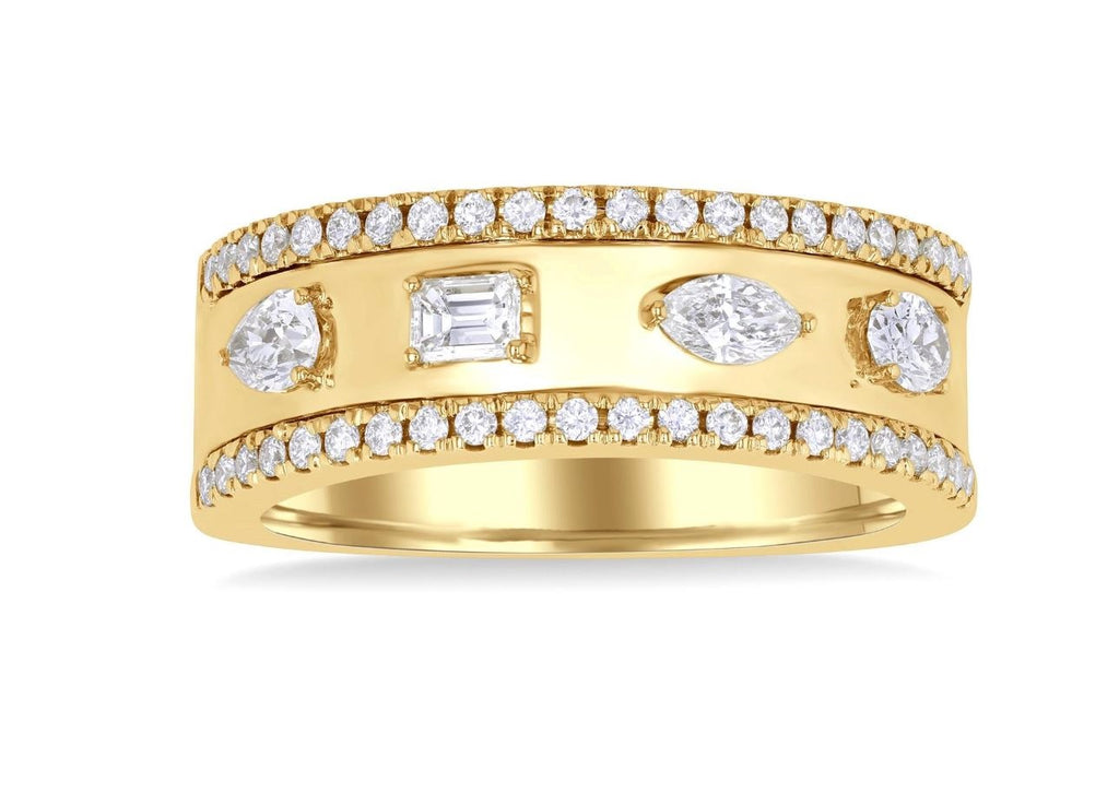 14kt Yellow Gold Mixed Shape Diamond Fashion Band