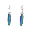 14kt White Gold Leaf Opal and Diamond Drop Earrings
