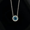 14kt White Gold Blue Diamond Pendant