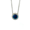 14kt White Gold Blue Diamond Pendant