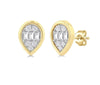 10kt Yellow Gold Pear Illusion Ear Stud