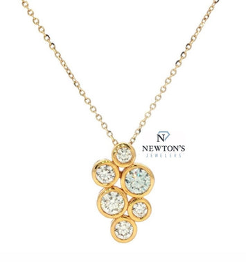 14kt Yellow Gold Diamond Bubble Cluster Pendant