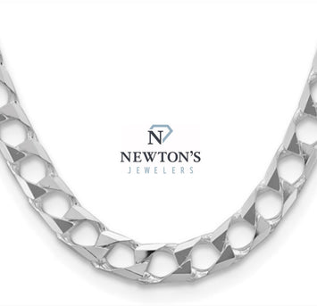 Sterling Silver Cuban Square Link Chain Necklace
