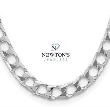 Sterling Silver Cuban Square Link Chain Necklace