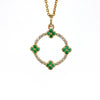 10kt Yellow Gold Emerald & Diamond Circle Pendant (No Chain Included)