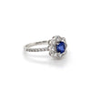 14kt White Gold "Flower" Sapphire and Diamond Fashion Ring