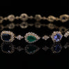 14kt Yellow Gold Mixed Shape Gemstone & Diamond Bracelet