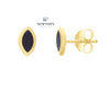 14kt Yellow Gold Black Enamel Stud Earrings