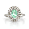 18kt White Gold Paraiba and Diamond Ring