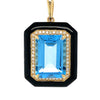 14kt Yellow Gold Blue Topaz & Enamel Pendant Necklace