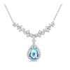 14kt White Gold Aquamarine & Diamond Necklace